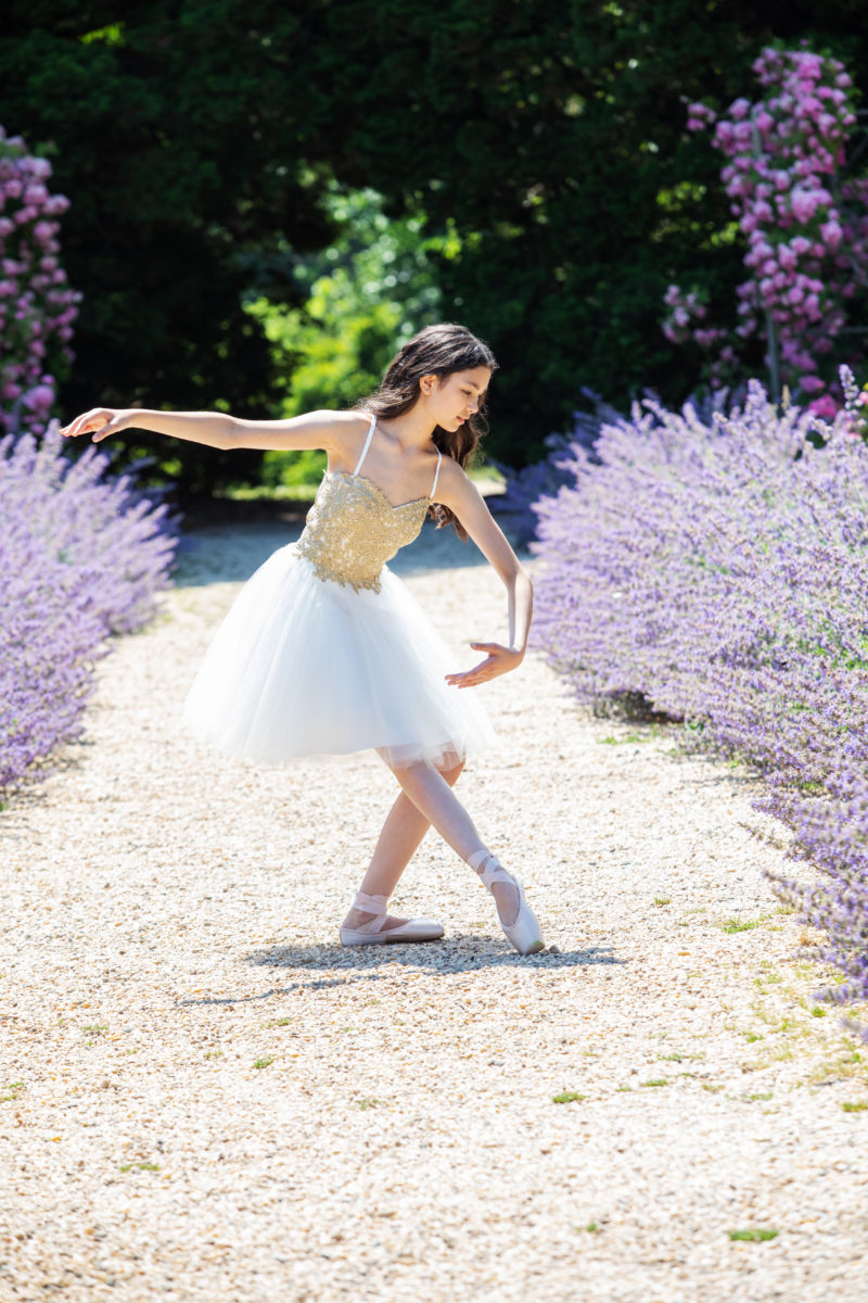 Young ballerina pictured at Planting Fields Arboretum State Historic Park 