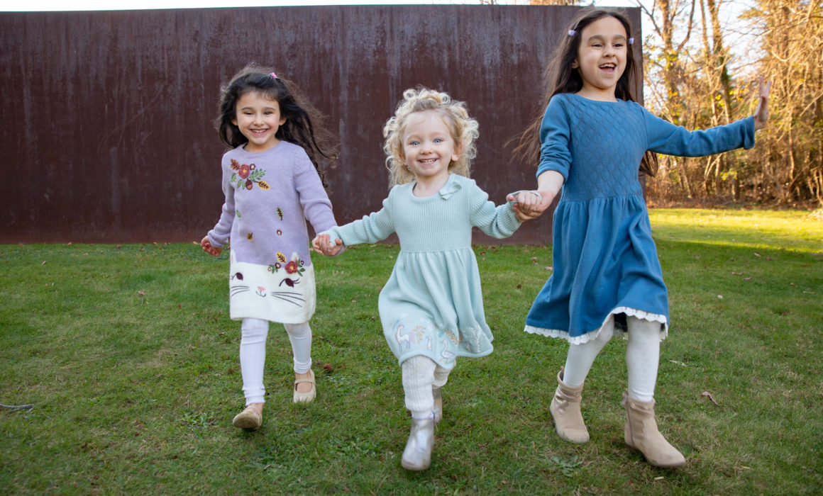 Children playing during a photoshoot
